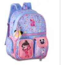 Mochila de costa Luluca azul com rosa