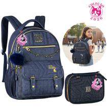 Mochila De Costa Rebecca Bombom Jeans Estojo Lançamento 2026 Jens Rb Oficial Original