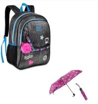 Mochila de Costa Rebecca Bonbon com Brilho + Guarda Chuva da RB