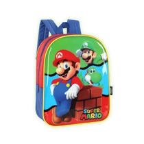 Mochila de Costa Super Mario Bros Creche Passeio Escola Kids Cor:Vermelho