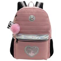 Mochila De Costas 16" Panda Holográfico Escolar Passeio