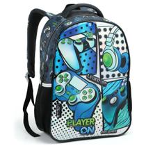 Mochila De Costas 17" Gamer Play Meninos Escolar Passeio