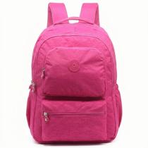 Mochila De Costas 18" Crinkle Escolar Juvenil Viagem Passeio Cor:Pink