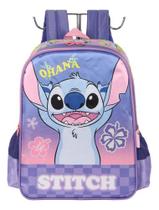 Mochila De Costas 2 Bolsos Infantil Original Stitch