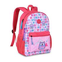 Mochila de Costas 40cm Lilás com Rosa Bubu E As Corujinhas Clio BB23161