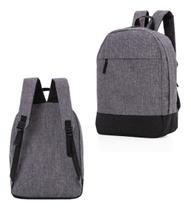 Mochila de Costas Adulto Juvenil Unissex Feminina Masculina - Cinza