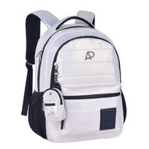 Mochila De Costas Alice Palucci Estilo Puffer Com Chaveiro Bolso Para Notebook e Tablet Organizador Interno Escolar Clio