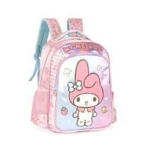 Mochila De Costas Amigos da Hello Kitty My Melody Rosa Mochila De Costas Amigos da Hello Kitty My Melody Rosa