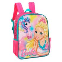 Mochila De Costas Barbie Unicórnio Pink Escolar - Luxcel