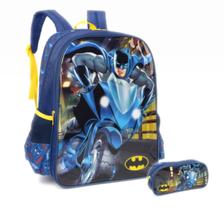 Mochila de Costas Batman Escolar com Estojo DC Meninos