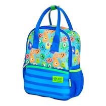 Mochila de Costas Bolsa Baby Masculina Monstrinhos Azul
