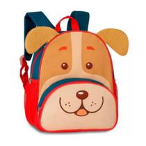 Mochila De Costas Cachorro Vermelho/Azul Infantil Pets Oficial Dog - Super Resistente - Clio