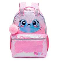 Mochila De Costas Coelho Pack Me Cute Brilhosa Com Orelha