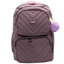 Mochila de Costas com Pompom Premium Escolar Feminina Fashion Faculdade