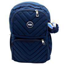 Mochila de Costas com Pompom Premium Escolar Feminina Fashion Faculdade