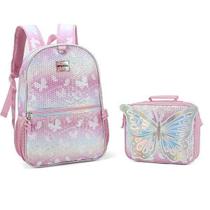 Mochila De Costas E Lancheira Luxcel Up4You Borboleta Rosa