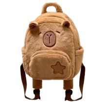 Mochila de costas em formato de capibara, alça ajustável, zíper suave + alça espessada Mochila de costas em formato de capibara, alça ajustável, zíper suave + alça espessada