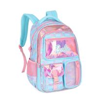 Mochila de costas Escolar Barbie Grande Fashion Holográfica - Mochila de costas Escolar Barbie Grande Fashion Holográfica -