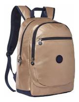 Mochila De Costas Escolar Feminina Juvenil Metalizada Dourada