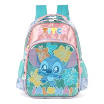 Mochila De Costas Escolar Infantil Disney Stitch Chaveiro