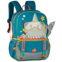 Mochila de Costas Escolar Infantil Tubarão 3D Personagem Criança Alças Acolchoadas Resistentes Confortável Menino