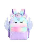 Mochila De Costas Escolar Juvenil Unicornio Up4You - Violeta