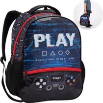 Mochila De Costas Escolar Juvenil Video Game Play Start Level Plastation Controle Preto Seanite Mochila De Costas Escolar Juvenil Video Game Play Start Level Plastation Controle Preto Seanite