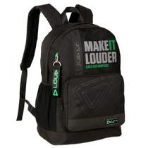 Mochila De Costas Escolar Loud Oficial Gamer Juvenil Preta com Verde