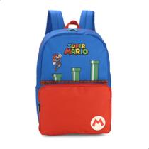 Mochila de Costas Escolar Super Mario Meninos Infantil