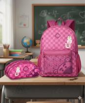 Mochila de Costas + Estojo Lotso Disney Juvenil Escolar Clio