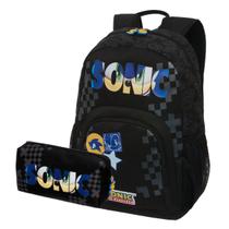 Mochila de Costas Estojo Simples Sonic Always Running Mochila de Costas Estojo Simples Sonic Always Running
