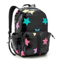 Mochila De Costas Estrelas Escolar Preto Funpacks - Seanite