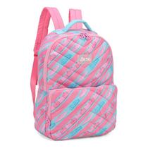 Mochila De Costas Feminina Barbie Rosa E Azul Escolar Luxcel