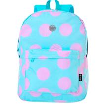 Mochila de Costas Feminina Juvenil Básica Bolinhas Cor:Verde Claro