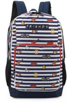 Mochila de costas friends 46426-feminino -azul e branco