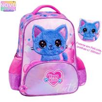 Mochila De Costas Gato Pelúcia Orelhas Glitter Infantil Escolar 2026 Mochila De Costas Gato Pelúcia Orelhas Glitter Infantil Escolar 2026