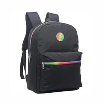 Mochila De Costas Grande Escolar Colorida com Zíper Tie-dye Nylon Yepp Basics Rainbow