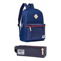 Mochila De Costas Grande Notebook Tecido Fuseco + Estojo