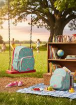 Mochila de Costas Grande Puket Borboleta Verde àgua