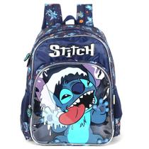 Mochila de Costas Infantil Bolso Transparente Stitch AZUL