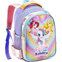 Mochila de Costas Infantil Escolar Feminina Espaçosa Material Resistente Reforçada Viagem Passeio P/ Meninas