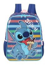 Mochila De Costas infantil Escolar Stitch Grande Azul luxel 41531