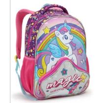 Mochila de Costas Infantil Escolar Unicornio Glitter Menina