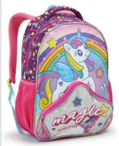 Mochila de Costas Infantil Escolar Unicornio Glitter Menina