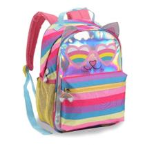 Mochila de Costas Infantil Gatinha Óculos DENLEX