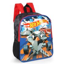 Mochila De Costas Infantil Hot Wheels Preto Carros Menino