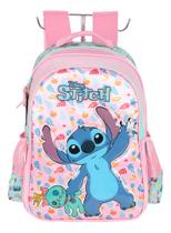 Mochila De Costas Infantil Original Stitch Com Chaveiro