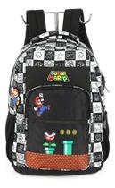 Mochila De Costas Juvenil C/ Chaveiro Original Super Mario