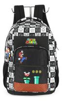 Mochila De Costas Juvenil Com Chaveiro Super Mario