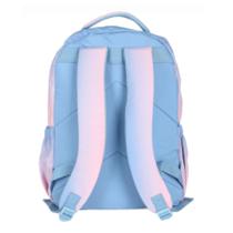 Mochila de Costas Juvenil, Crinkle Bicolor com Chaveiro - Luara